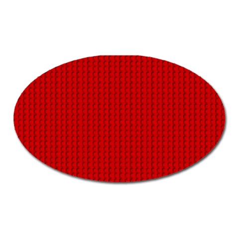 Ed Lego Texture Macro, Red Dots Background, Lego Oval Magnet from ArtsNow.com Front