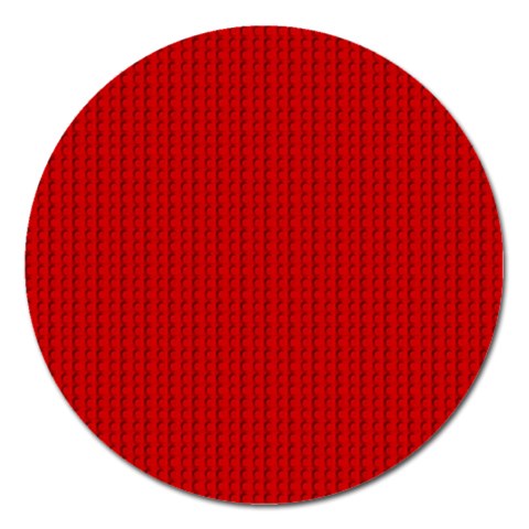 Ed Lego Texture Macro, Red Dots Background, Lego Magnet 5  (Round) from ArtsNow.com Front