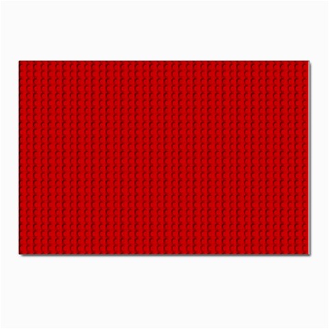 Ed Lego Texture Macro, Red Dots Background, Lego Postcard 4 x 6  (Pkg of 10) from ArtsNow.com Front