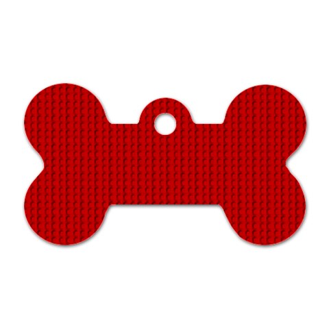 Ed Lego Texture Macro, Red Dots Background, Lego Dog Tag Bone (Two Sides) from ArtsNow.com Front