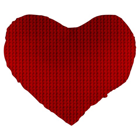 Ed Lego Texture Macro, Red Dots Background, Lego Large 19  Premium Heart Shape Cushions from ArtsNow.com Front