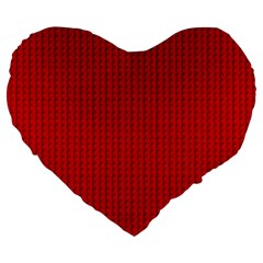 Ed Lego Texture Macro, Red Dots Background, Lego Large 19  Premium Heart Shape Cushions from ArtsNow.com Front