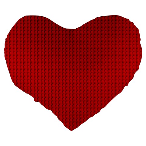 Ed Lego Texture Macro, Red Dots Background, Lego Large 19  Premium Heart Shape Cushions from ArtsNow.com Back