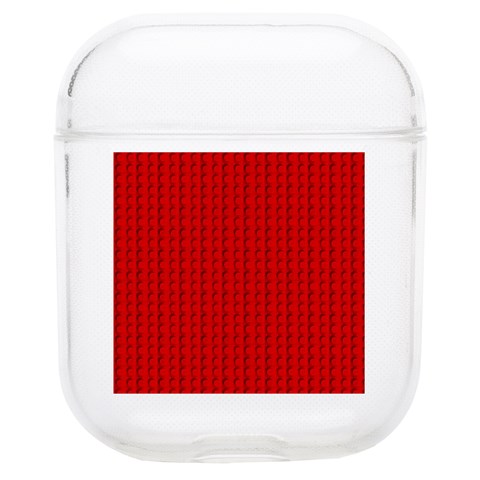 Ed Lego Texture Macro, Red Dots Background, Lego Soft TPU AirPods 1/2 Case from ArtsNow.com Front