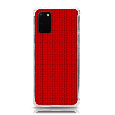 Ed Lego Texture Macro, Red Dots Background, Lego Samsung Galaxy S20 Plus 6.7 Inch TPU UV Case from ArtsNow.com Front