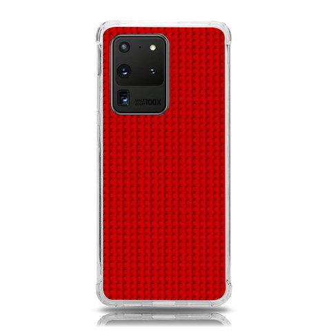 Ed Lego Texture Macro, Red Dots Background, Lego Samsung Galaxy S20 Ultra 6.9 Inch TPU UV Case from ArtsNow.com Front