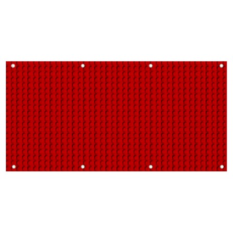 Ed Lego Texture Macro, Red Dots Background, Lego Banner and Sign 8  x 4  from ArtsNow.com Front