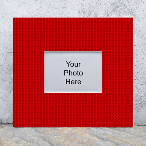 Ed Lego Texture Macro, Red Dots Background, Lego White Wall Photo Frame 5  x 7  from ArtsNow.com Front