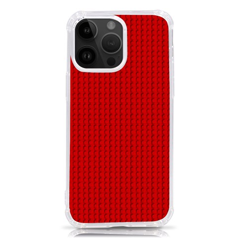 Ed Lego Texture Macro, Red Dots Background, Lego iPhone 14 Pro Max TPU UV Print Case from ArtsNow.com Front