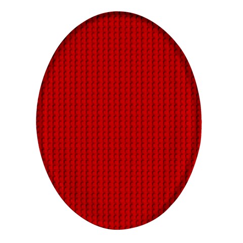 Ed Lego Texture Macro, Red Dots Background, Lego Oval Glass Fridge Magnet (4 pack) from ArtsNow.com Front