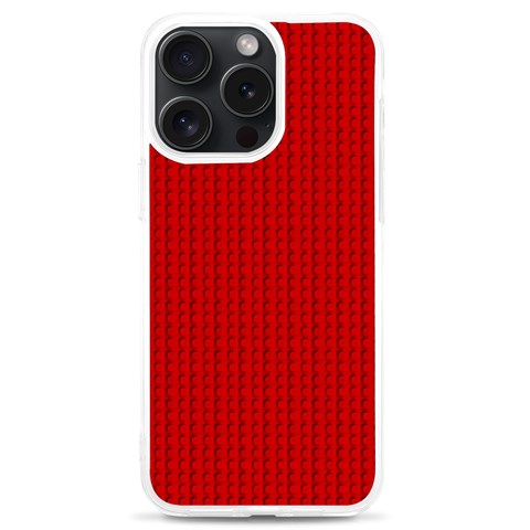 Ed Lego Texture Macro, Red Dots Background, Lego iPhone 15 Pro Max TPU UV Print Case from ArtsNow.com Front