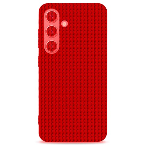 Ed Lego Texture Macro, Red Dots Background, Lego Samsung Galaxy S24 6.2 Inch Black TPU UV Case from ArtsNow.com Front