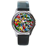 Falling Lego Bricks, Desenho Round Metal Watch