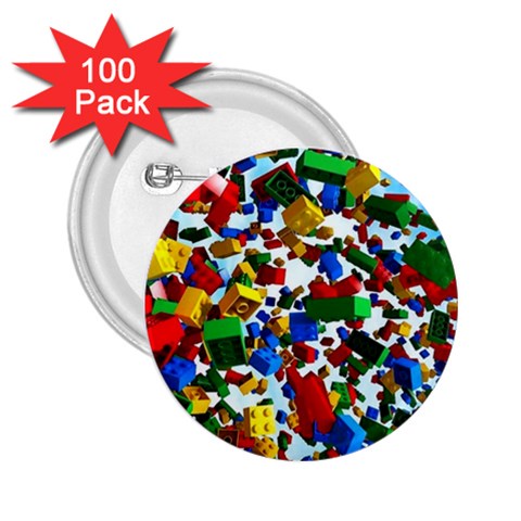 Falling Lego Bricks, Desenho 2.25  Buttons (100 pack)  from ArtsNow.com Front