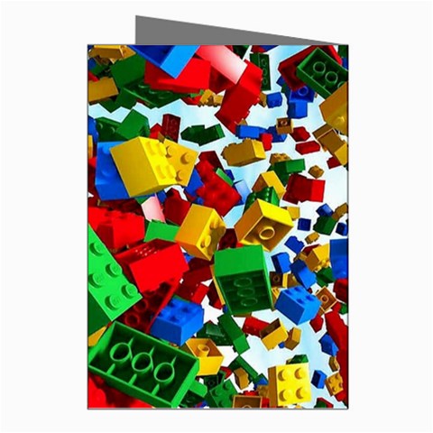 Falling Lego Bricks, Desenho Greeting Cards (Pkg of 8) from ArtsNow.com Right