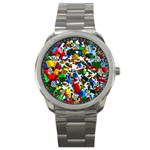 Falling Lego Bricks, Desenho Sport Metal Watch