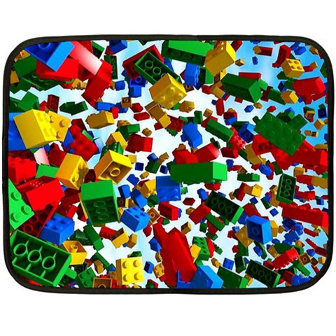 Falling Lego Bricks, Desenho Two Sides Fleece Blanket (Mini) from ArtsNow.com 35 x27  Blanket Back