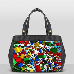 Falling Lego Bricks, Desenho Oversize Office Handbag (2 Sides) from ArtsNow.com Front