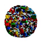 Falling Lego Bricks, Desenho Standard 15  Premium Round Cushions