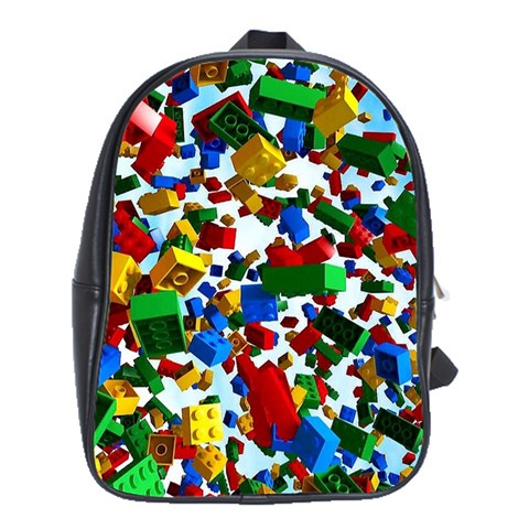 Falling Lego Bricks, Desenho School Bag (XL) from ArtsNow.com Front