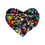 Falling Lego Bricks, Desenho Standard 16  Premium Flano Heart Shape Cushions