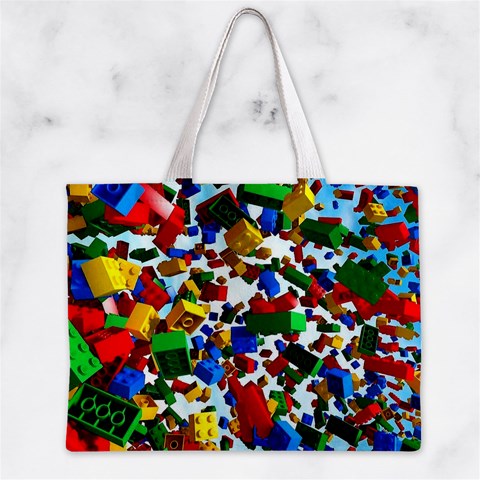 Falling Lego Bricks, Desenho Zipper Mini Tote Bag from ArtsNow.com Back