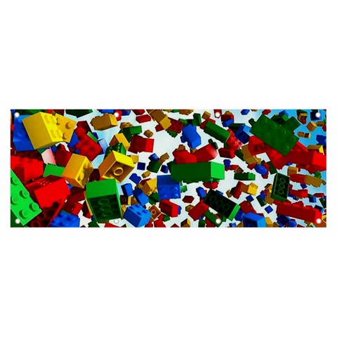 Falling Lego Bricks, Desenho Banner and Sign 8  x 3  from ArtsNow.com Front