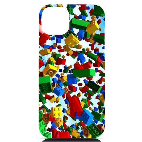 Falling Lego Bricks, Desenho iPhone 14 Plus Black UV Print Case from ArtsNow.com Front