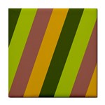 Autmn Stripes Colors Geometric Print Design Tile Coaster