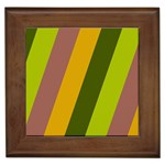 Autmn Stripes Colors Geometric Print Design Framed Tile