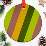 Autmn Stripes Colors Geometric Print Design Ornament (Round)