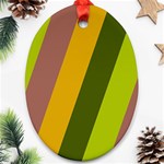 Autmn Stripes Colors Geometric Print Design Ornament (Oval)