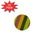 Autmn Stripes Colors Geometric Print Design 1  Mini Buttons (10 pack) 