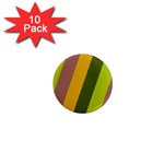 Autmn Stripes Colors Geometric Print Design 1  Mini Magnet (10 pack) 