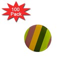 Autmn Stripes Colors Geometric Print Design 1  Mini Magnets (100 pack) 