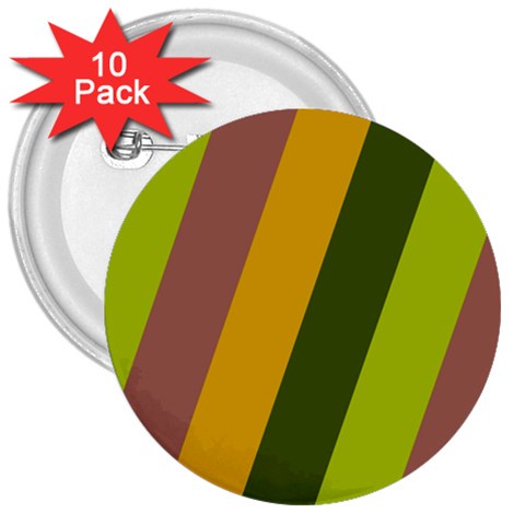 Autmn Stripes Colors Geometric Print Design 3  Buttons (10 pack)  from ArtsNow.com Front