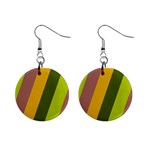 Autmn Stripes Colors Geometric Print Design Mini Button Earrings