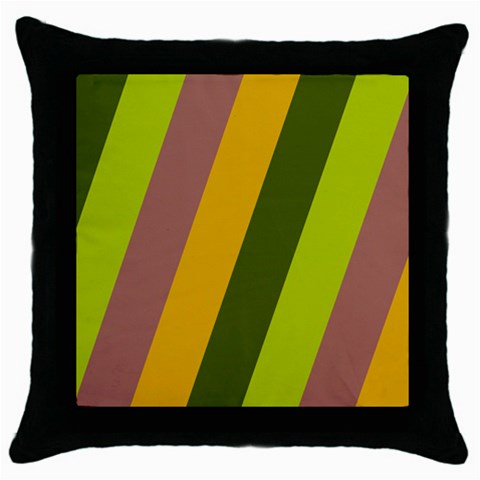 Autmn Stripes Colors Geometric Print Design Throw Pillow Case (Black) from ArtsNow.com Front