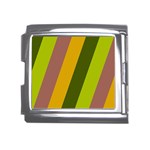 Autmn Stripes Colors Geometric Print Design Mega Link Italian Charm (18mm)