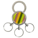 Autmn Stripes Colors Geometric Print Design 3-Ring Key Chain