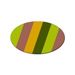 Autmn Stripes Colors Geometric Print Design Sticker (Oval)