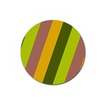 Autmn Stripes Colors Geometric Print Design Magnet 3  (Round)