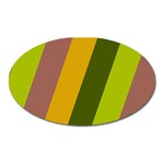 Autmn Stripes Colors Geometric Print Design Oval Magnet