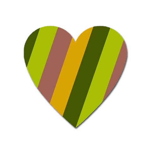 Autmn Stripes Colors Geometric Print Design Heart Magnet from ArtsNow.com Front