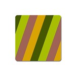 Autmn Stripes Colors Geometric Print Design Square Magnet