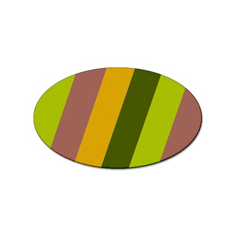 Autmn Stripes Colors Geometric Print Design Sticker Oval (100 pack) from ArtsNow.com Front