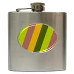 Autmn Stripes Colors Geometric Print Design Hip Flask (6 oz)