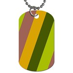 Autmn Stripes Colors Geometric Print Design Dog Tag (Two Sides)