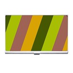 Autmn Stripes Colors Geometric Print Design Business Card Holder