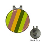 Autmn Stripes Colors Geometric Print Design Hat Clips with Golf Markers